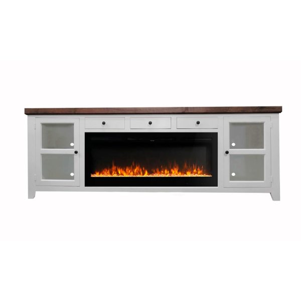 Emily 94 Inch Crystal Fireplace Console